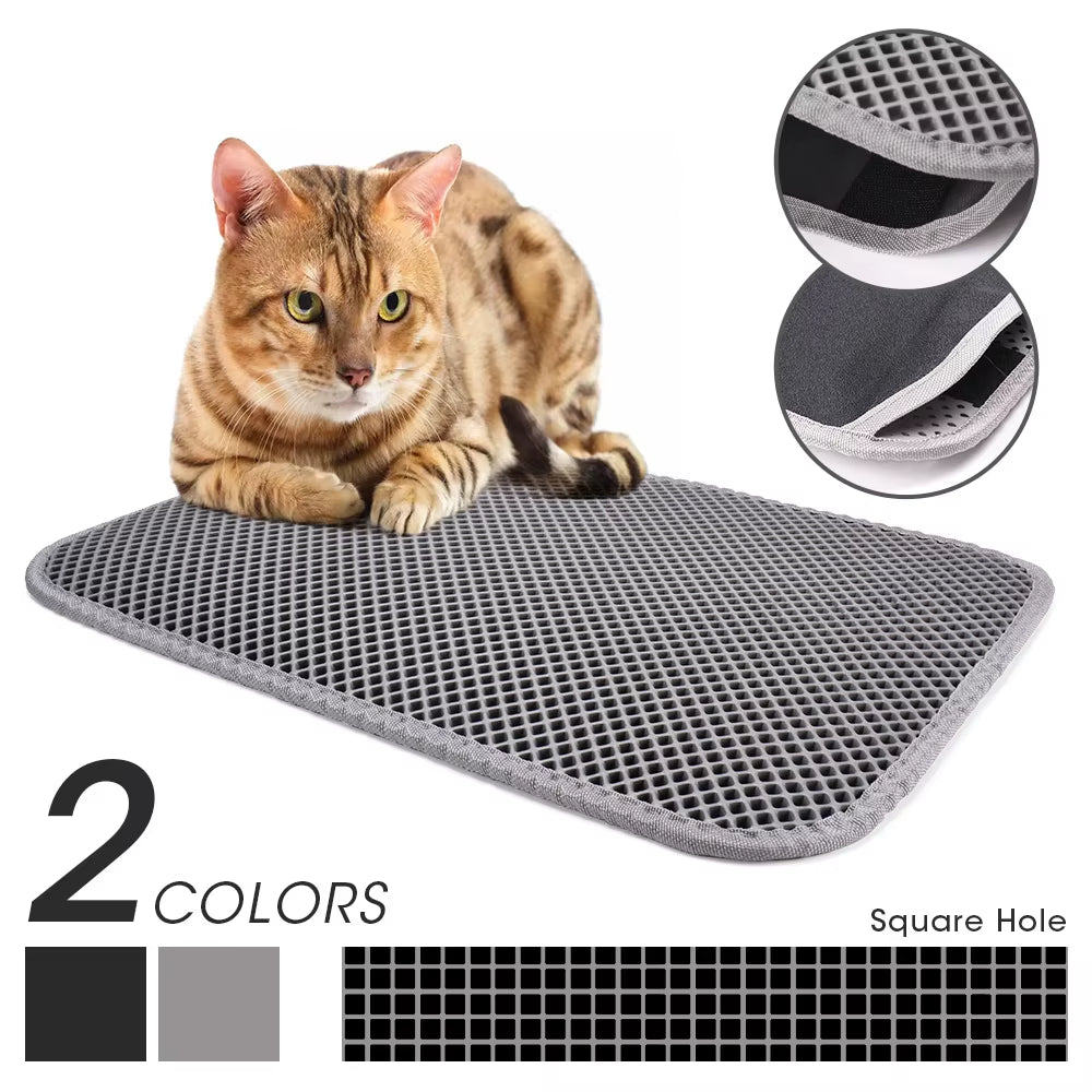 Pet Cat Litter Mat Double Layer Waterproof Litter Cat Bed Pads for Cats House Clean Super Light Easy to Carry Smooth Surface